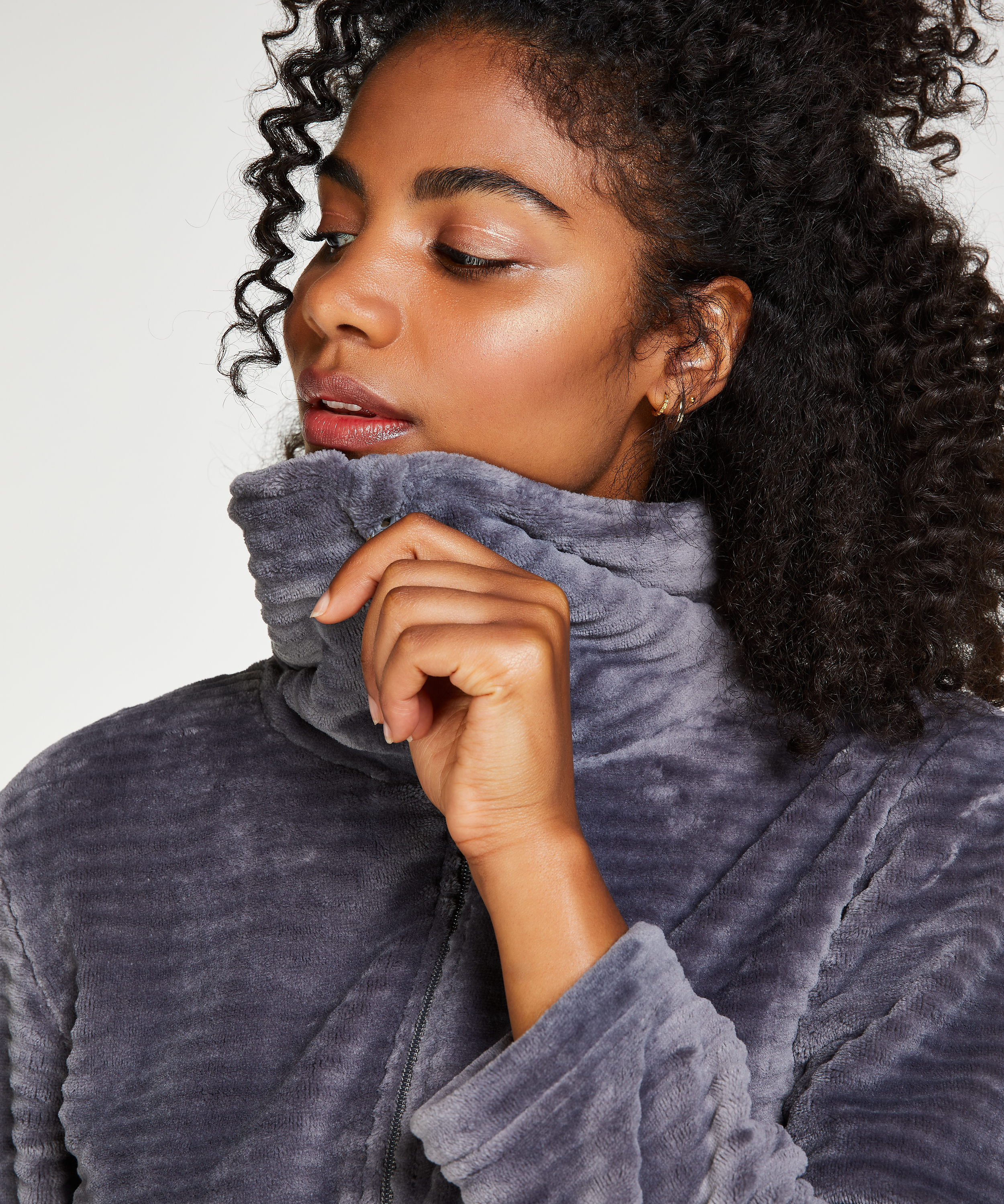 Albornoz Zip Fleece, Gris, main