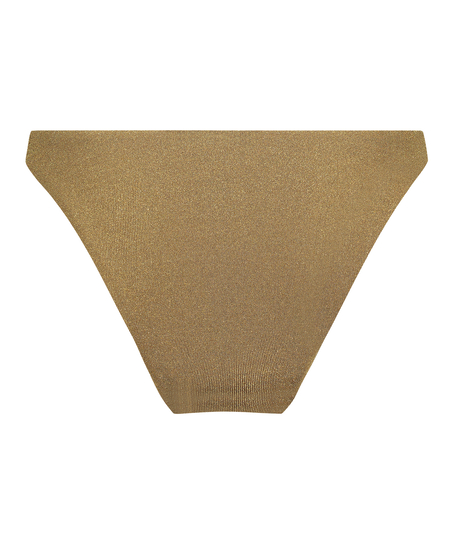 Braguita de Bikini de Corte Alto Goldie Shimmer, Amarillo