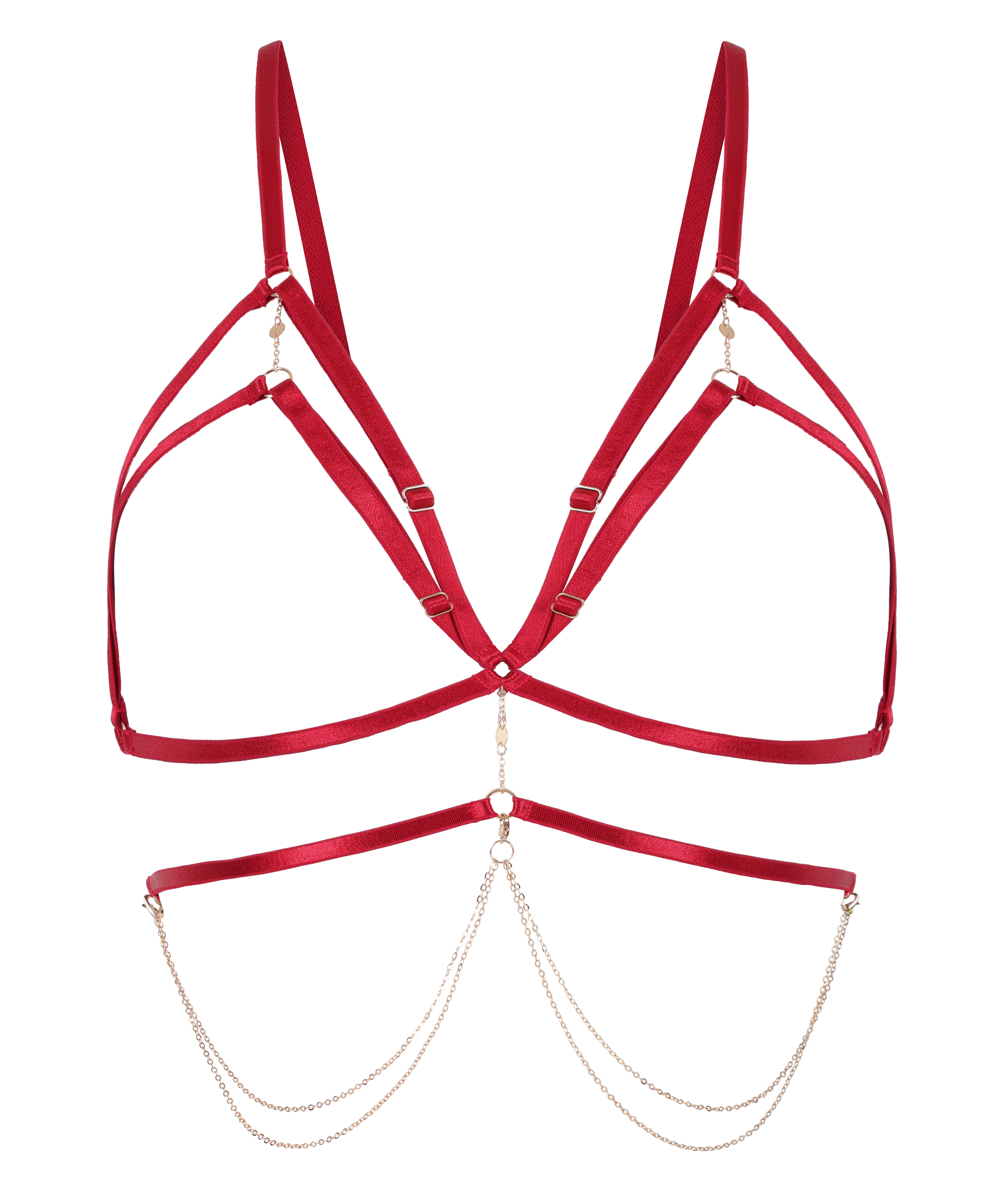 Top de bralette chain, Rojo, main