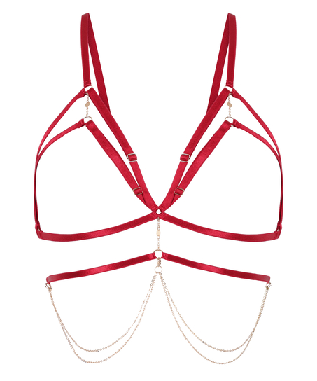 Top de bralette chain, Rojo