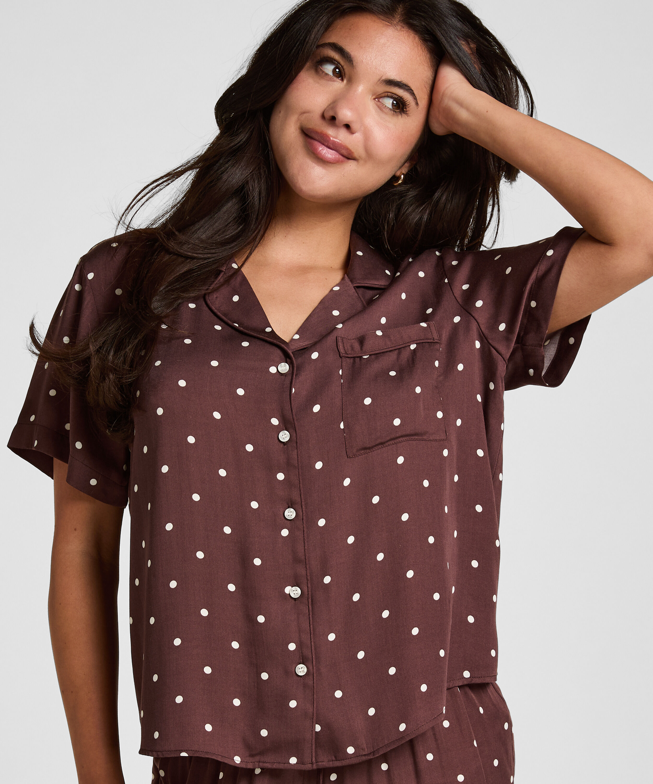 Chaqueta de pijama Satin, Marrón Chaqueta de pijama Satin, Marrón