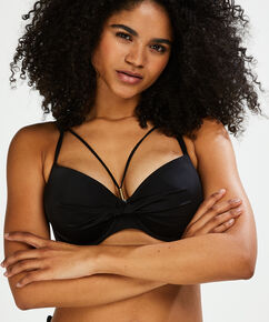 Top de bikini de aros preformado Sunset Dream, Negro