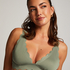 Top de bikini triangular Scallop, Verde