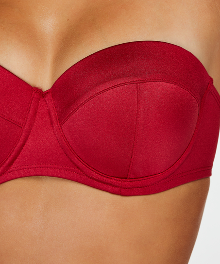 Top de bikini push-up con aros y preformado Lola, Rojo