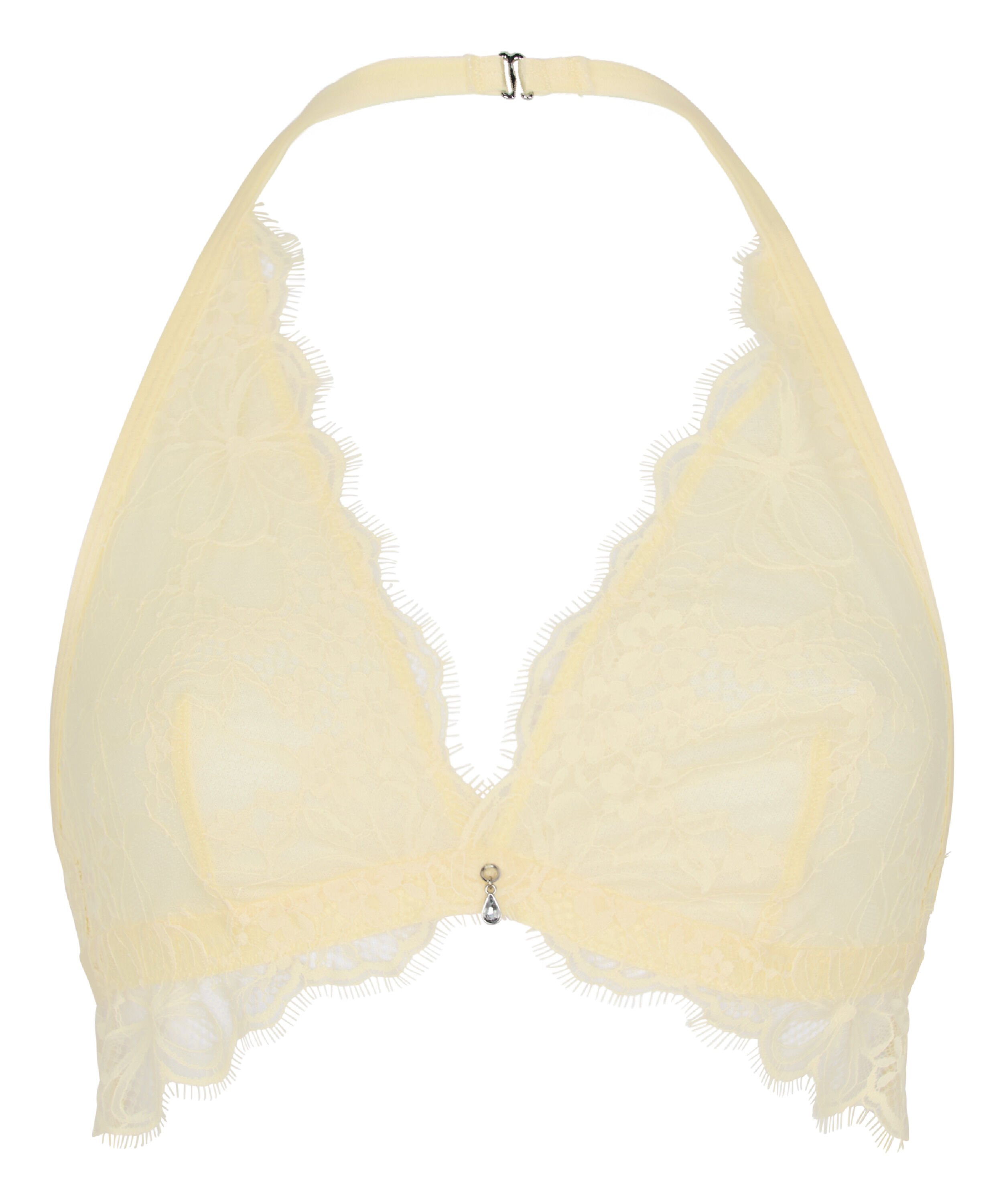 Sujetador Bralette Longline Halter Prina de Encaje, Amarillo