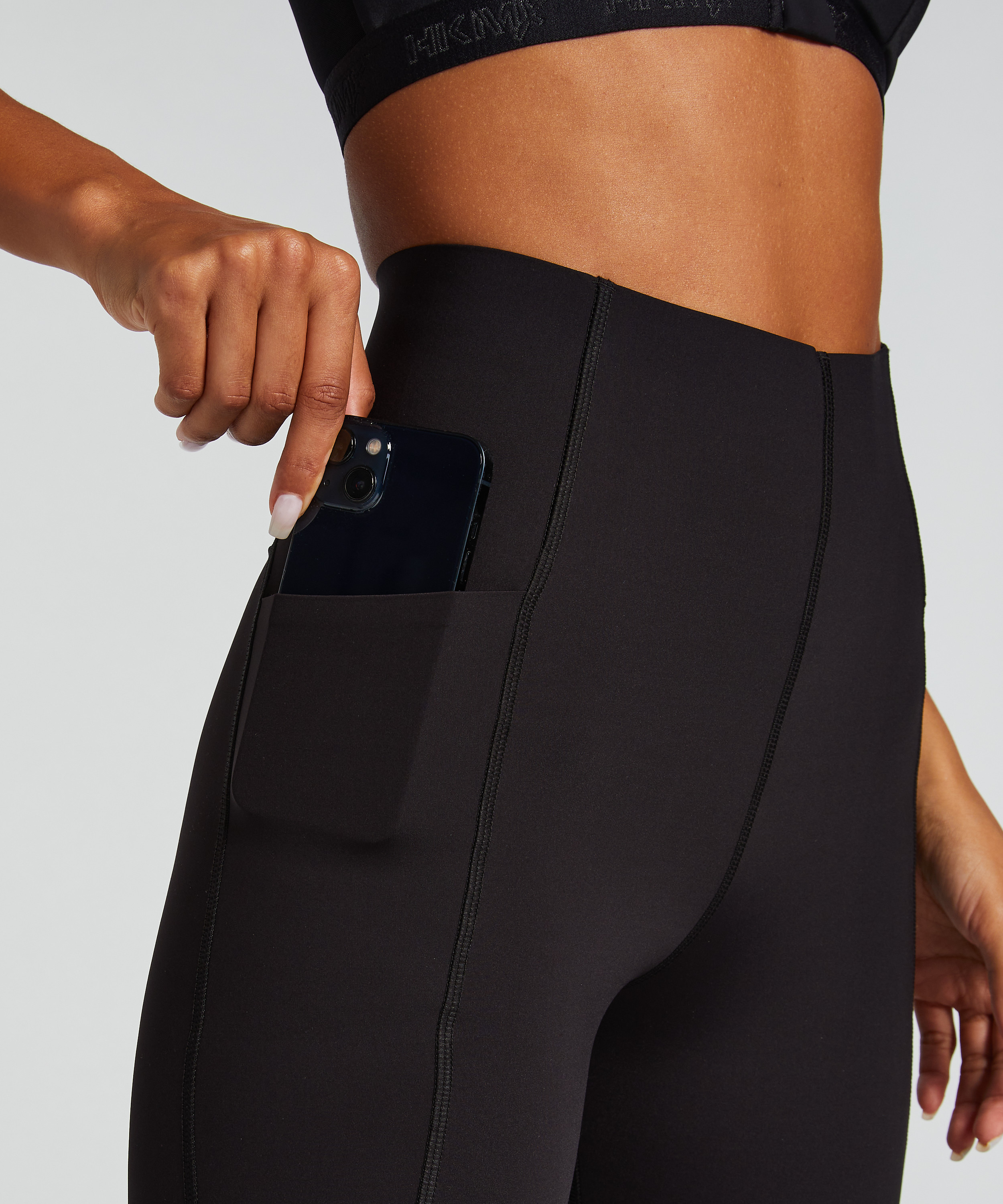 HKMX Leggings deportivos de cintura alta Boost, Negro, main