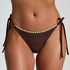Braguita de Bikini Cheeky Tanga Crochet, marrón