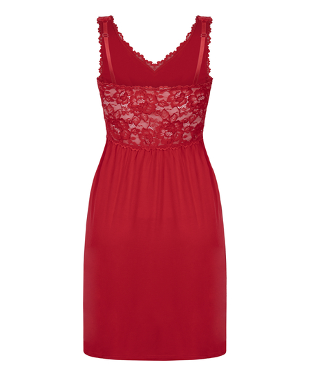Vestido lencero Nora Lace, Rojo