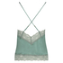 Camiseta top Satin Lace, Verde