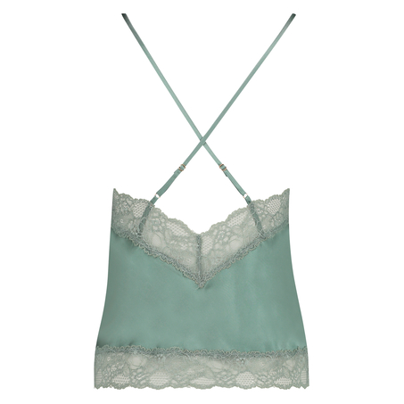 Camiseta top Satin Lace, Verde
