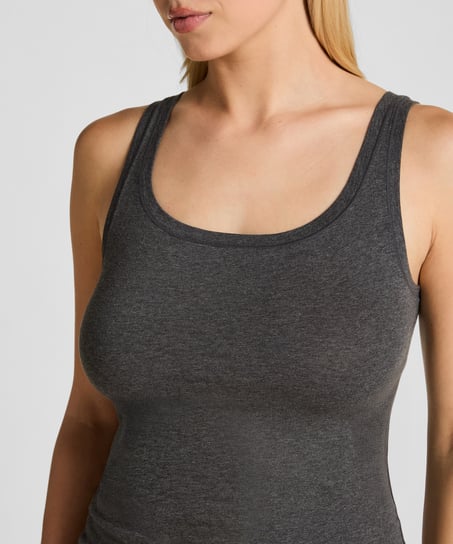 Camiseta de tirantes en algodón suave, Gris