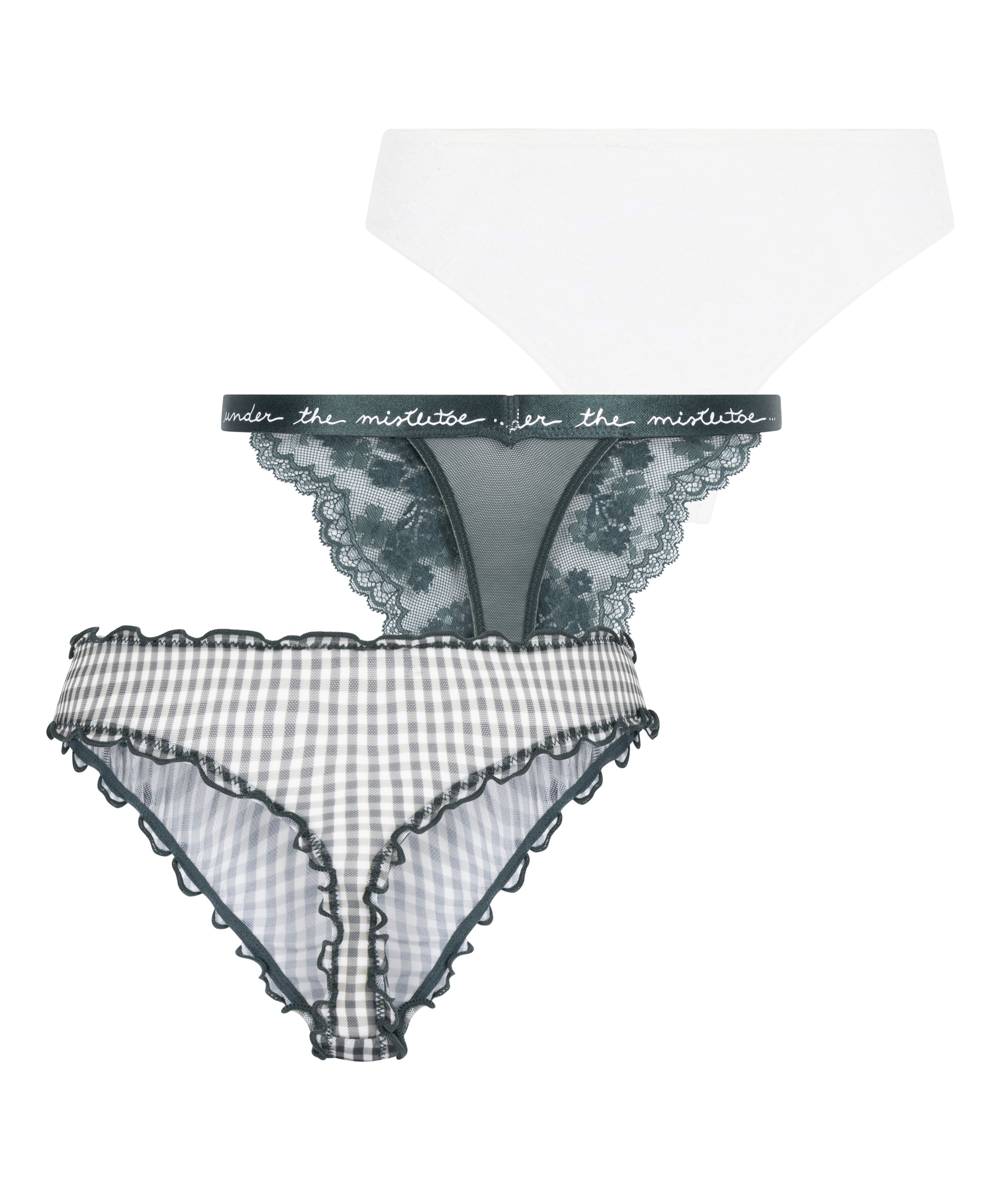 Conjunto de regalo de tanga de Navidad, Verde, main