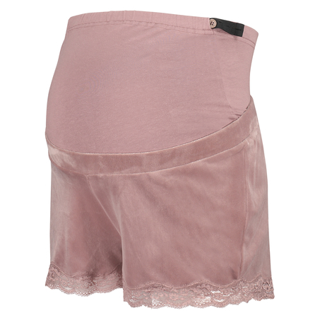 Pantalón corto premamá de terciopelo, Rosa