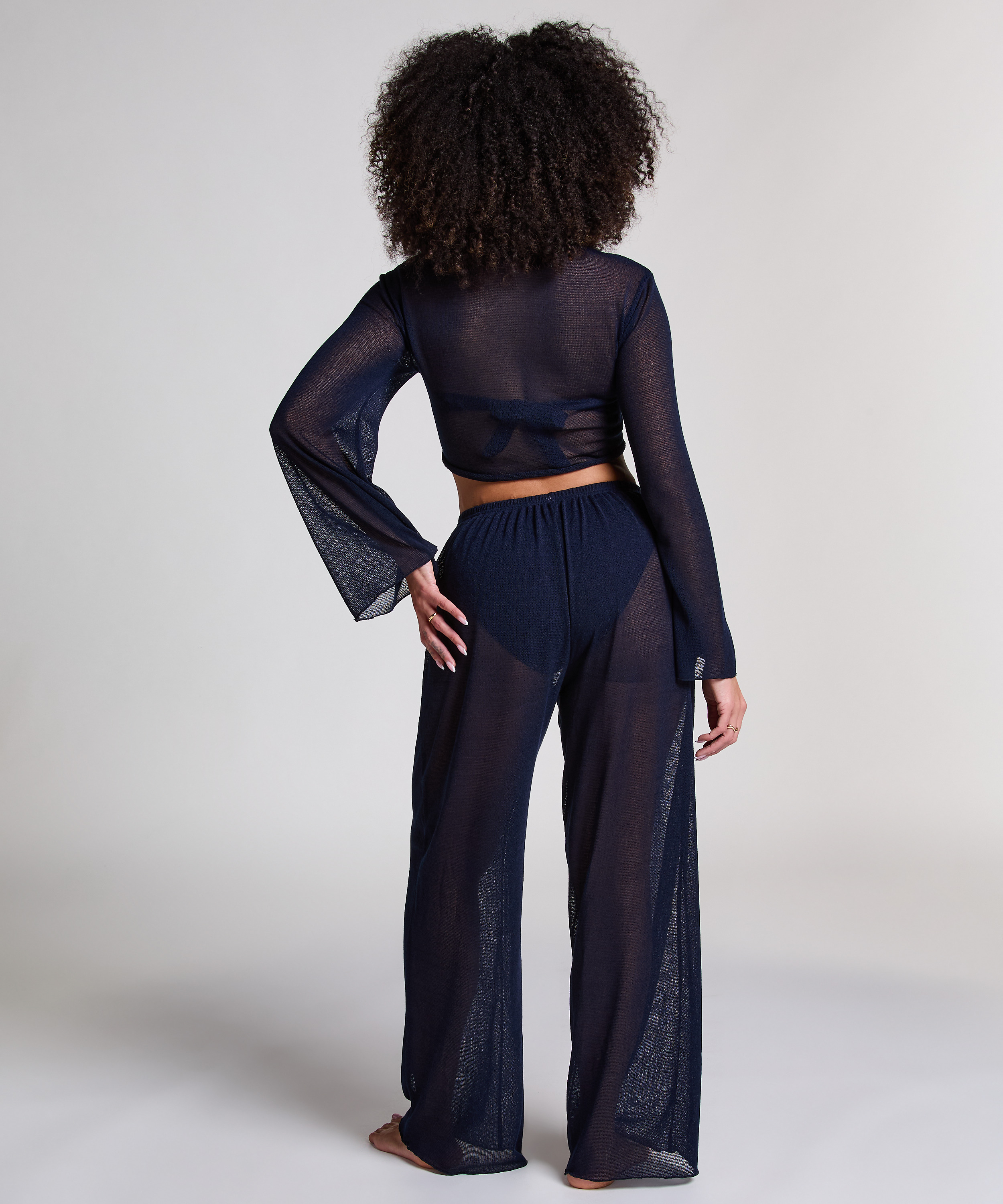 Pantal&oacute;n de punto playero, Azul, main