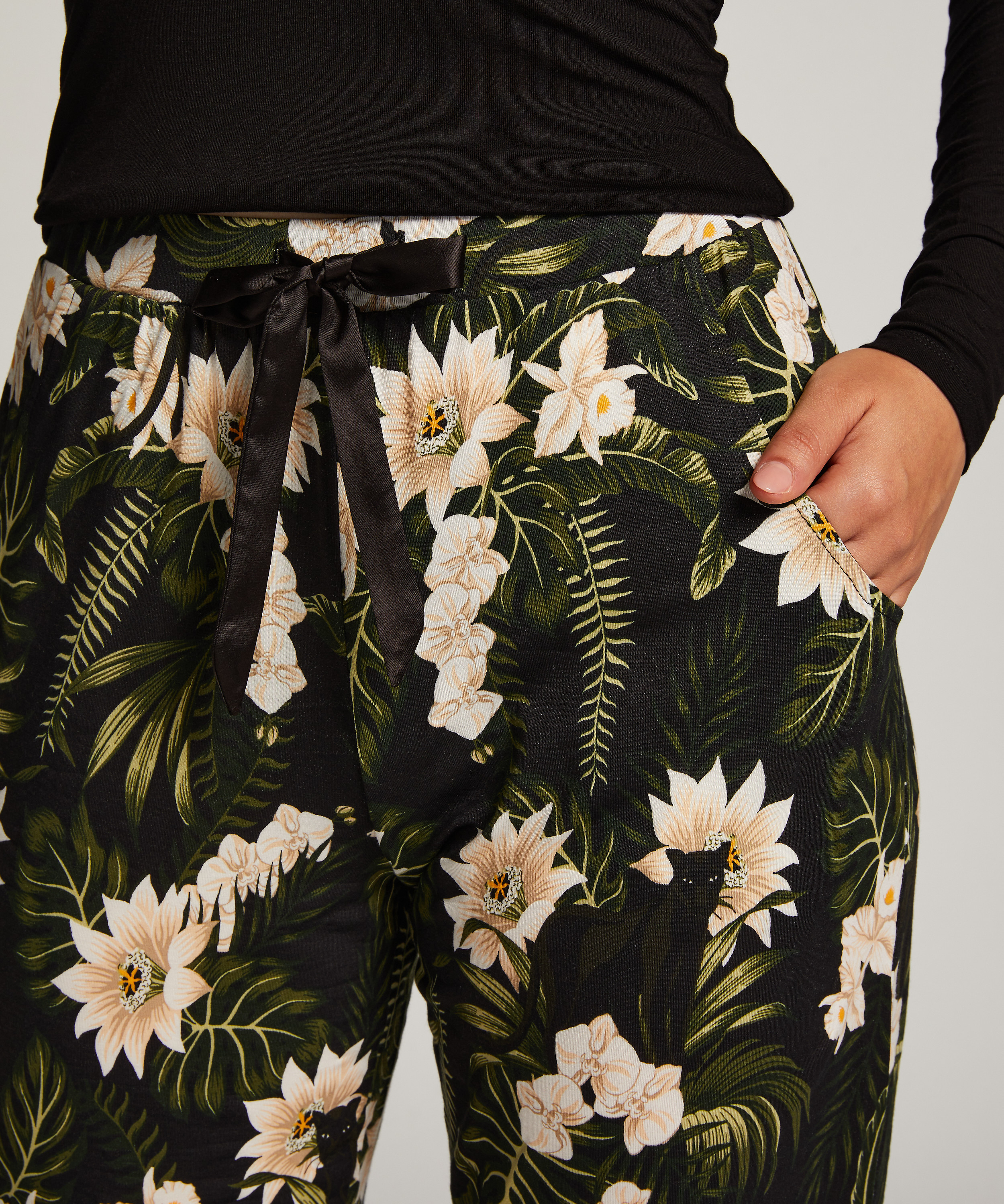 Pantalón de pijama Jersey, Negro, main