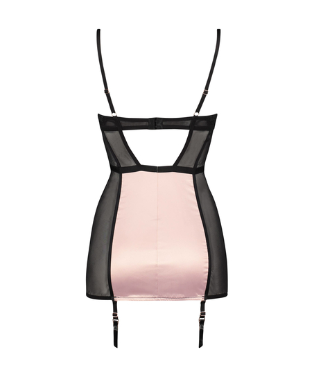 Vestido lencero con aros preformado Amelia, Negro