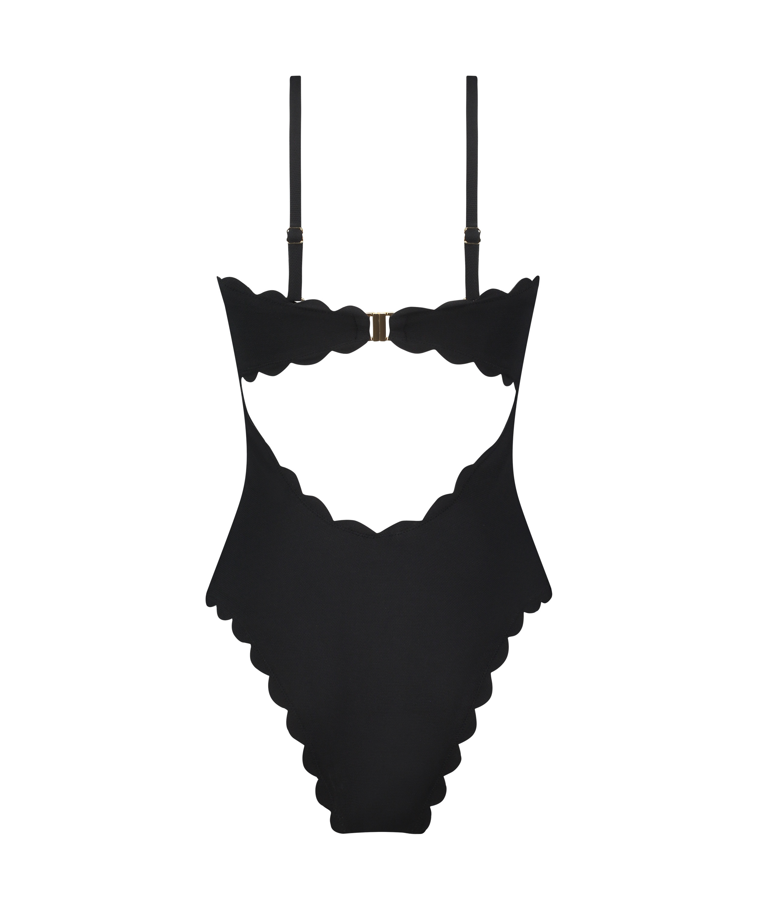 Bañador Bandeau Scallop, Negro, main
