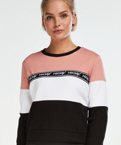 Sudadera polar de HKMX Colourblock, Rosa