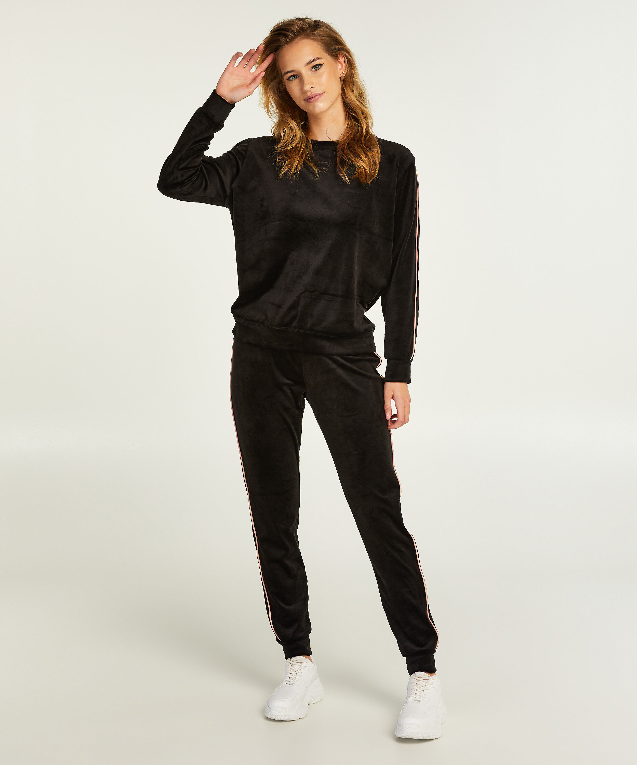 Pantalón de jogging de terciopelo, Negro