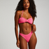 Braguita de Bikini de Corte Alto Crinkle, Rosa