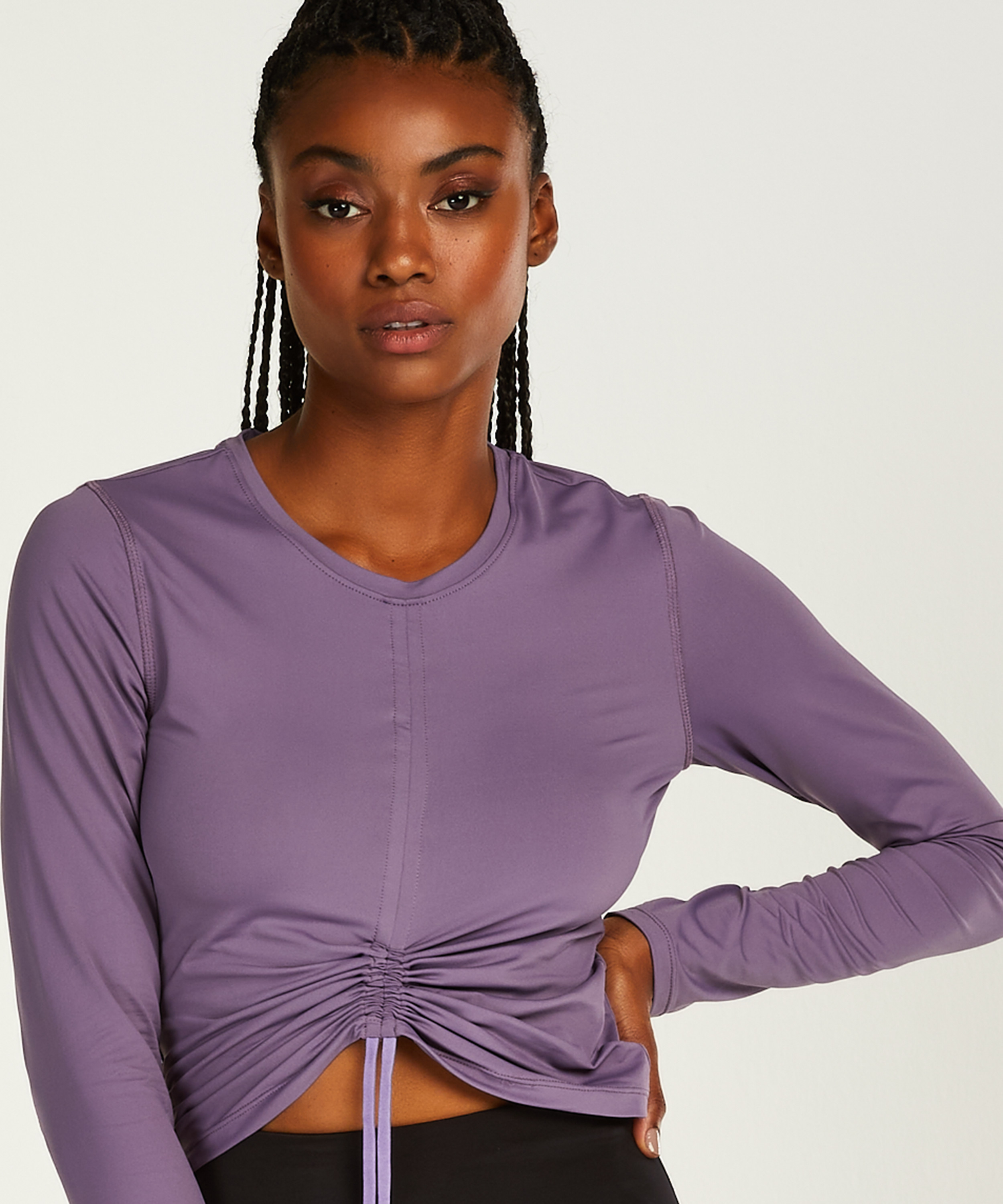 Top deportivo HKMX con manga larga Aura, Morado, main