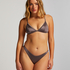 Top de bikini triangular Luna, Gris