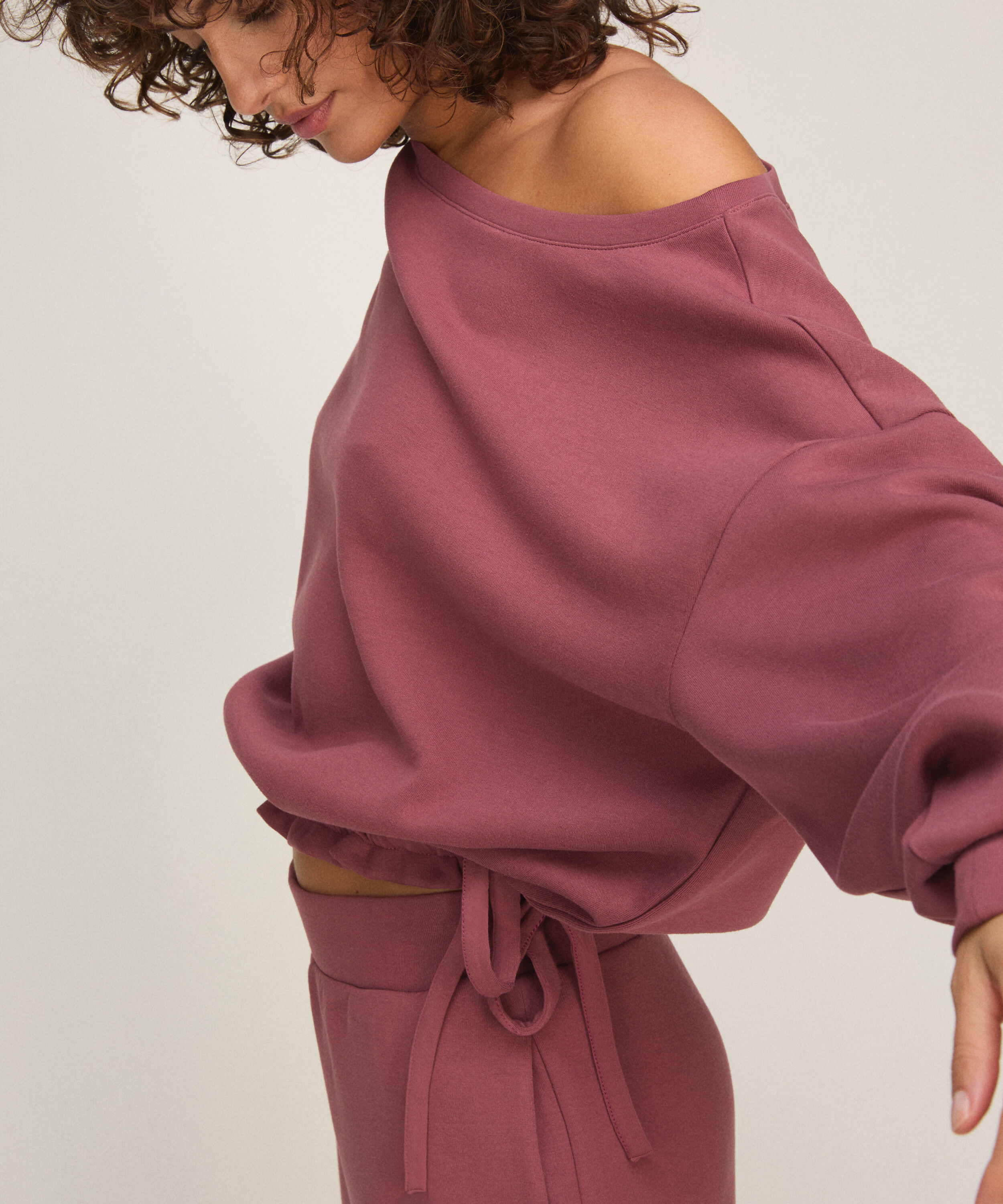 Top de Viscosa con Escote Barco, Rosa Top de Viscosa con Escote Barco, Rosa
