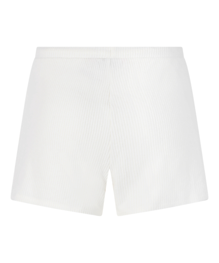 Shorts de canalé, Blanco