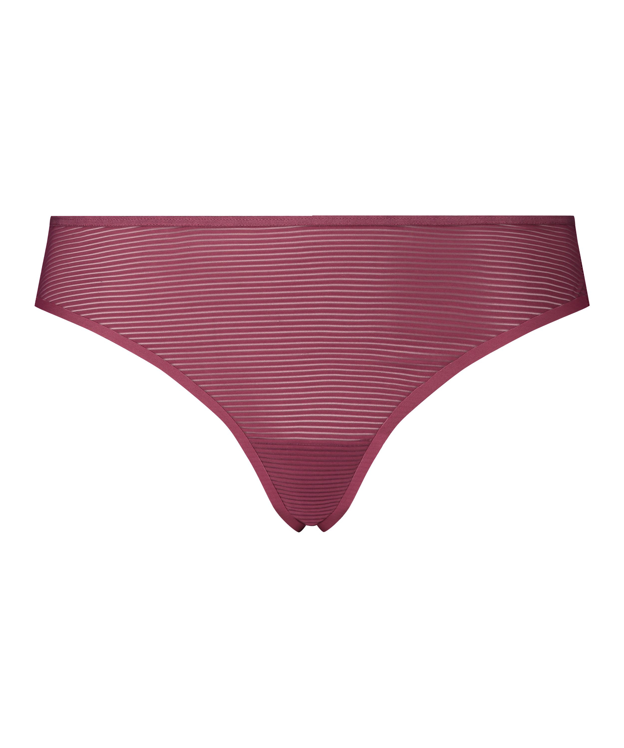 Tanga invisible rayas de malla, Rojo, main