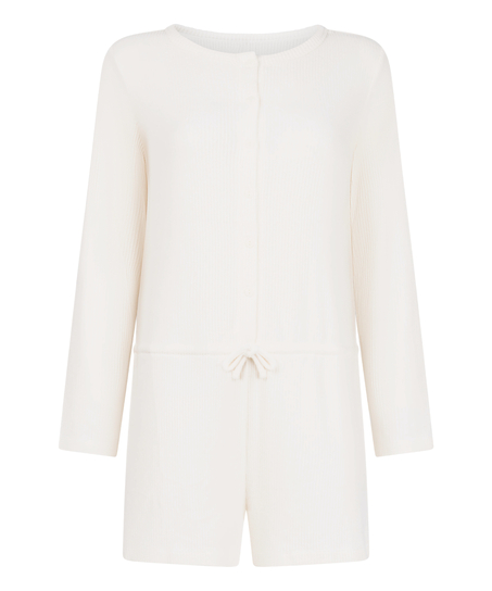 Mono corto de punto acanalado, Blanco