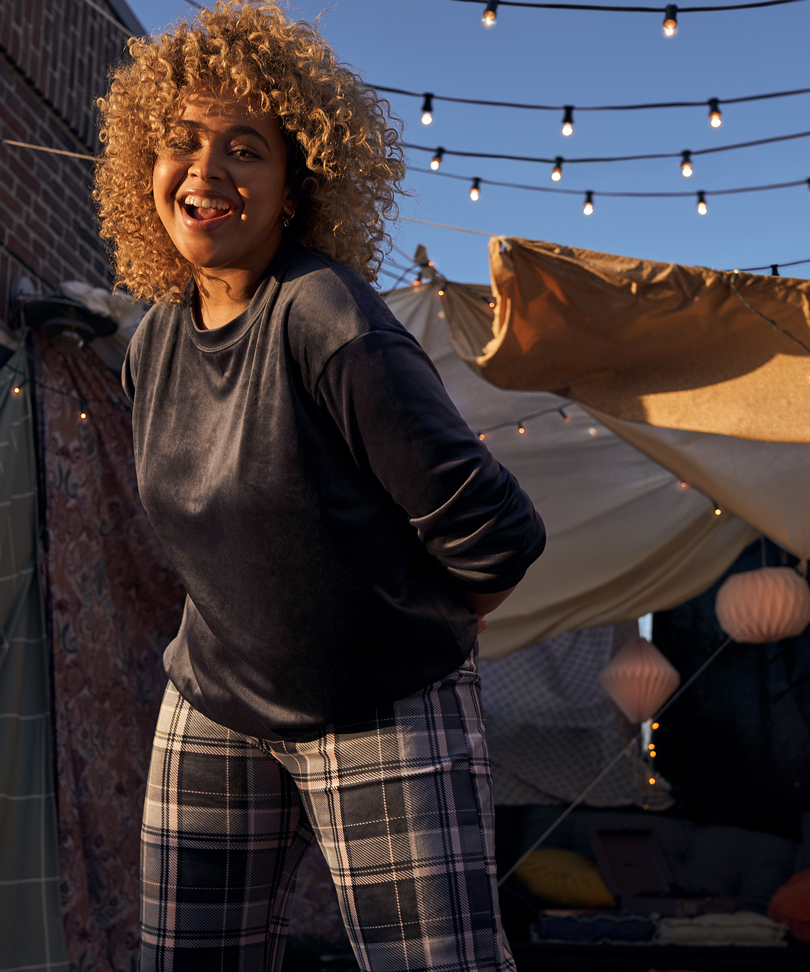 Conjunto de pijama de terciopelo, Gris, main