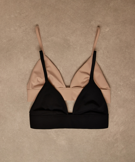 Triangular Bralette Smooth, Beige