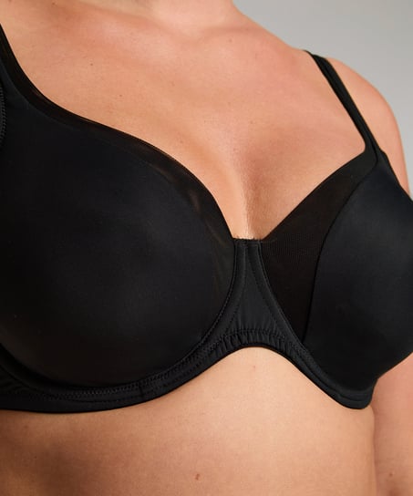 Sujetador con aros no preformado Mesh, Negro