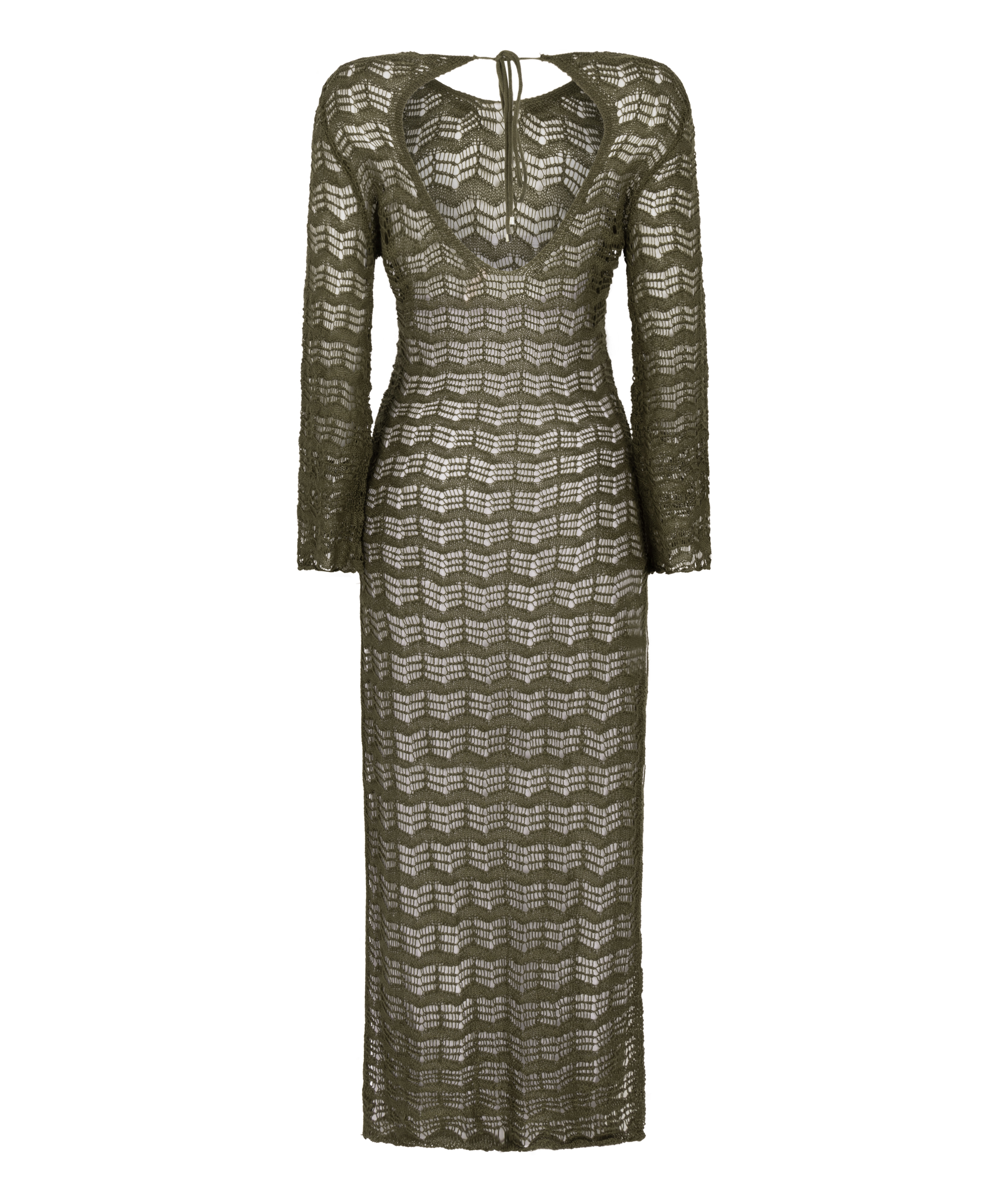 Vestido maxi de ganchillo, Verde, main
