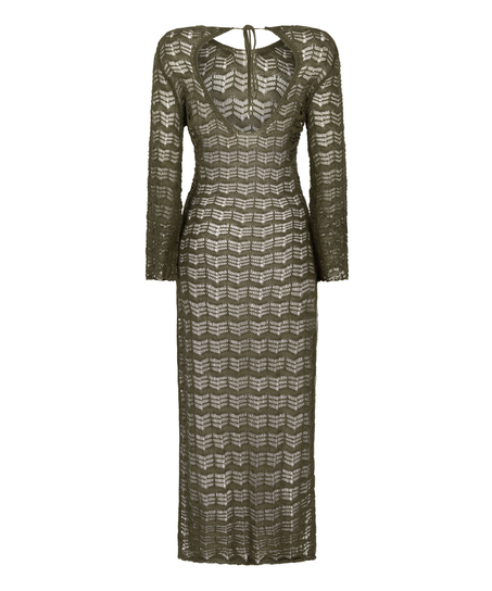 Vestido maxi de ganchillo, Verde