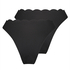 Pack de 2 braguitas de bikini Scallop, Negro
