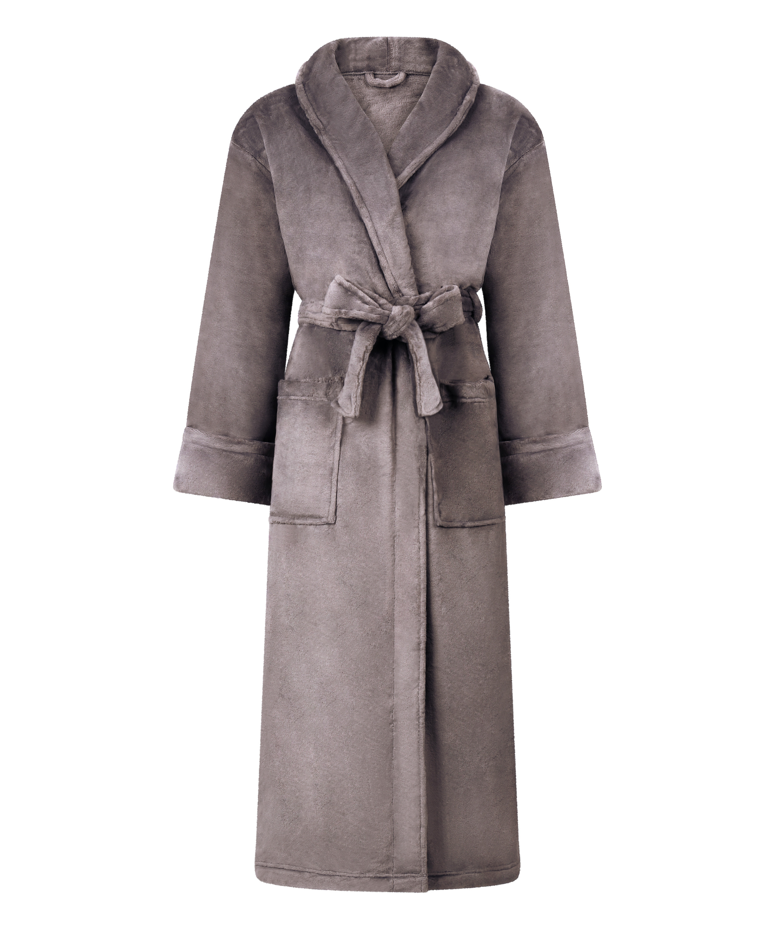 Albornoz de tejido polar suave, Gris, main