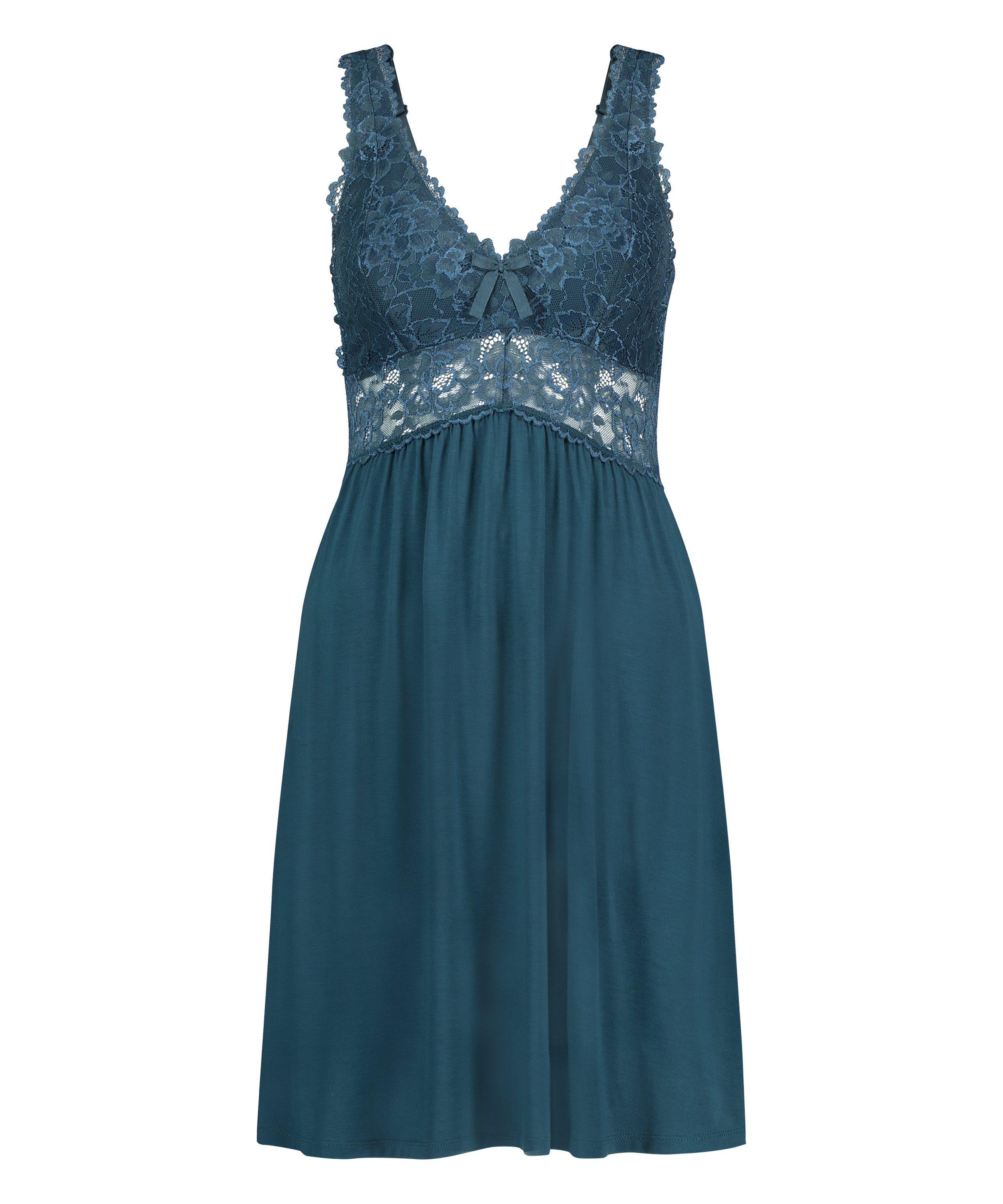Vestido lencero Nora Lace, Azul, main
