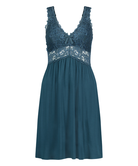 Vestido lencero Nora Lace, Azul