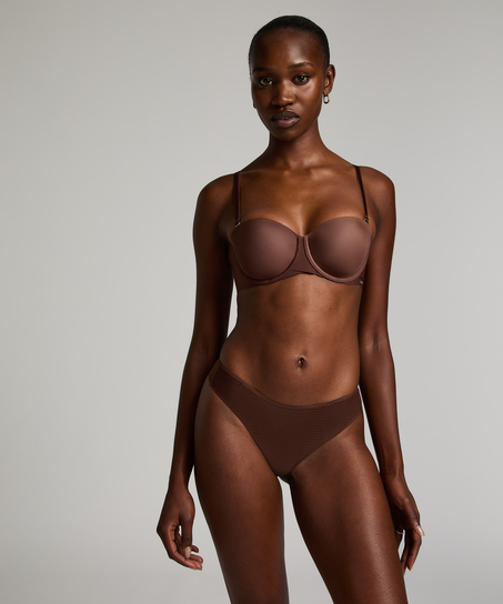 Tanga invisible Stripe mesh, marrón