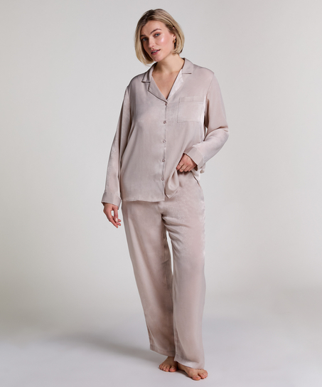 Pantal&oacute;n de sat&eacute;n, Beige