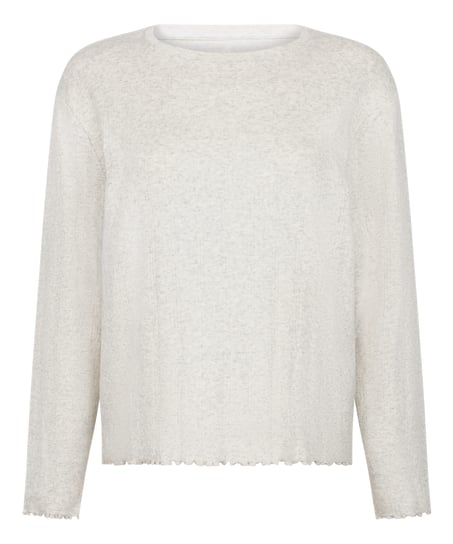 Pyjama Top Loose Pointelle, Gris