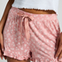 Short de punto con volantes, Rosa
