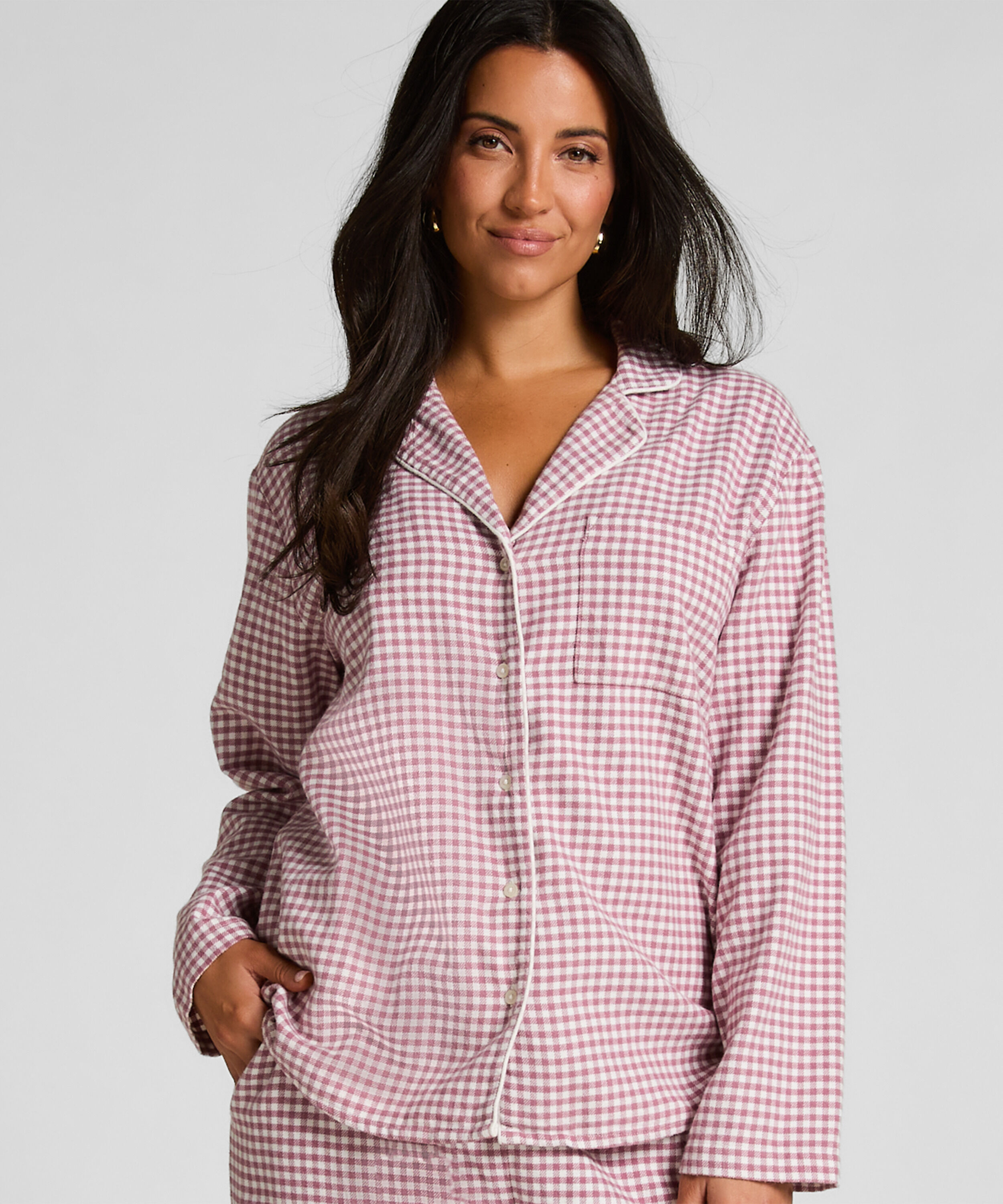 Top de pijama Flanel Essentials, Morado