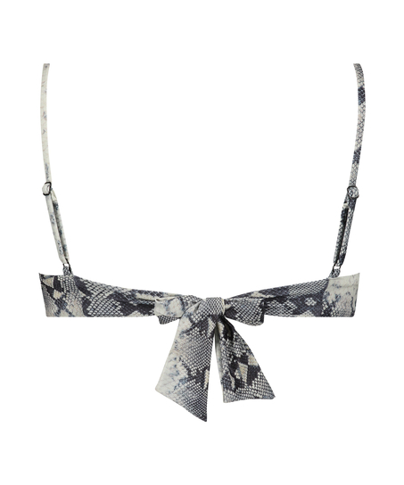 Top de bikini con aros no preformado Snake, Negro