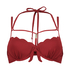 Top de bikini preformado de aros Scallop, Rojo