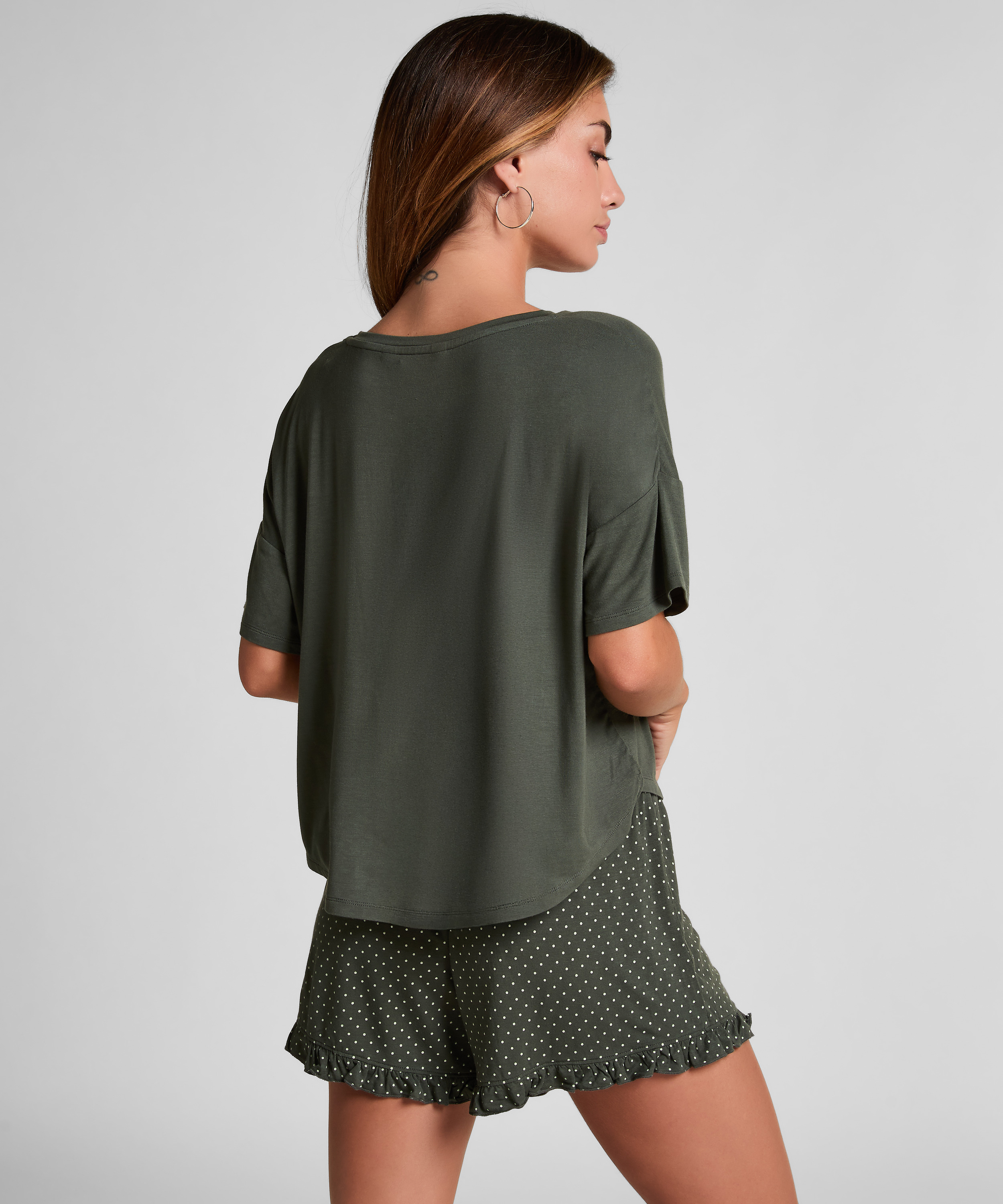 Conjunto de pijama en punto, Verde, main