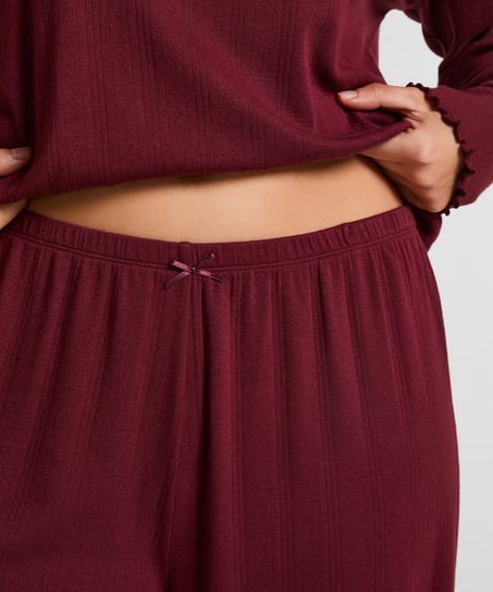 Pyjama Pant Loose Pointelle, Rojo