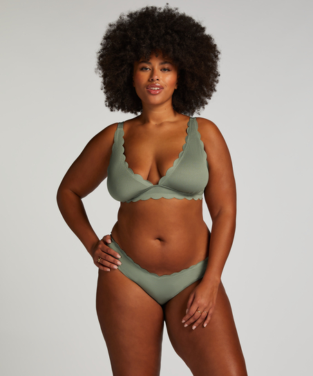 Top de bikini triangular Scallop, Verde