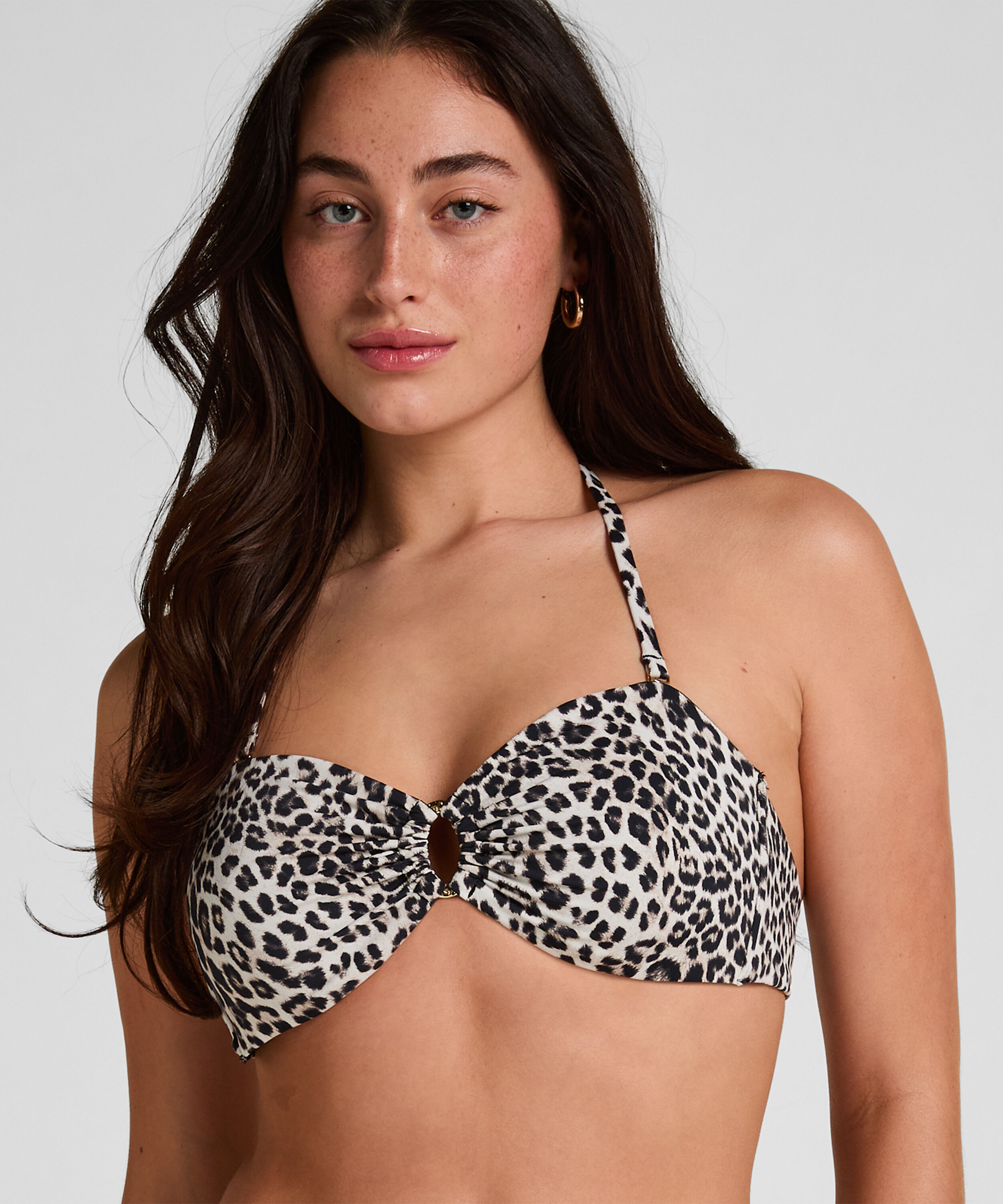 Top de Bikini Bandeau Leopardo